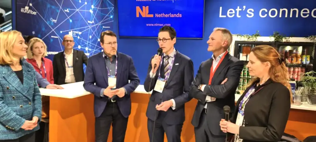 Prince Constatijn and Micky Adriaansens at the Dutch Pavilion at MWC 2024